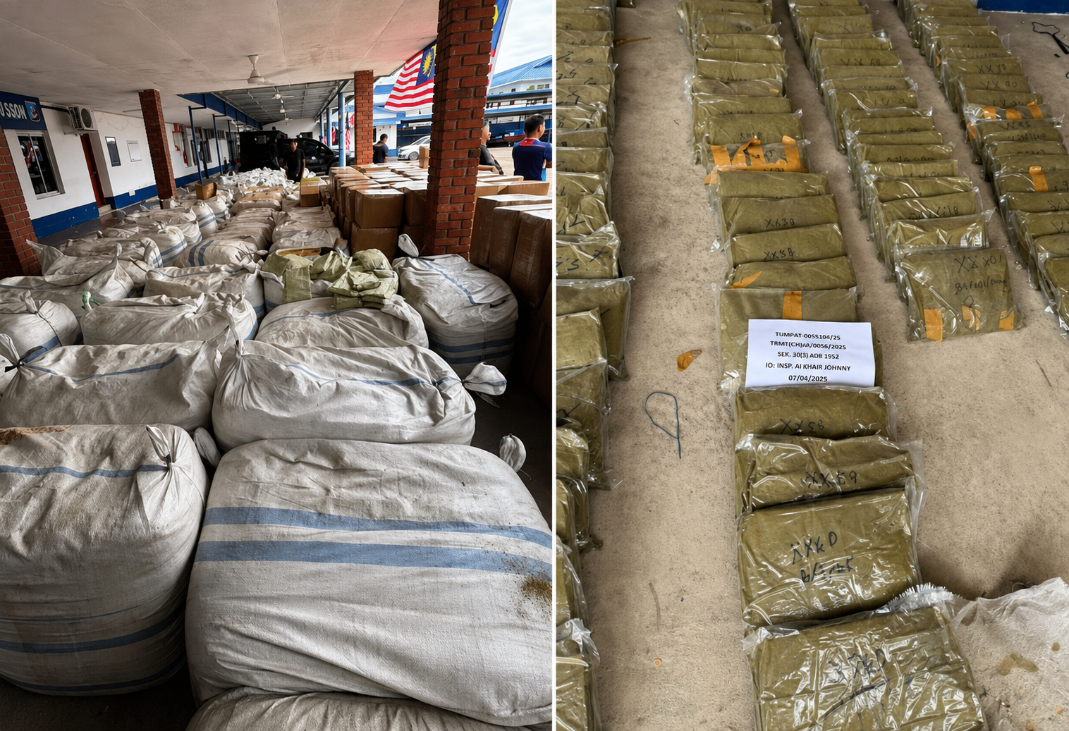 11.45 Tan Serbuk Ketum Bernilai RM1.145 Juta Dirampas di Tuaran